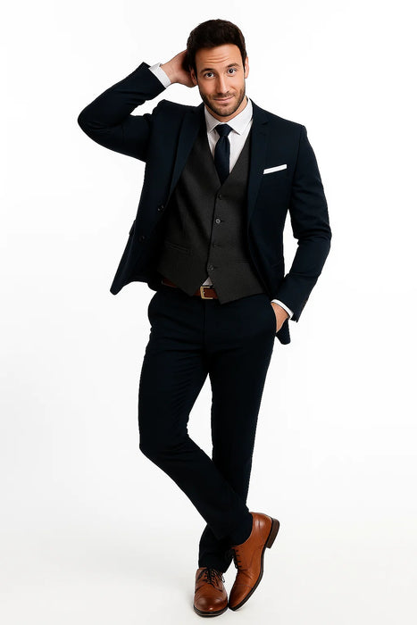 Navy Suit With Gray Vest for Every Occasion