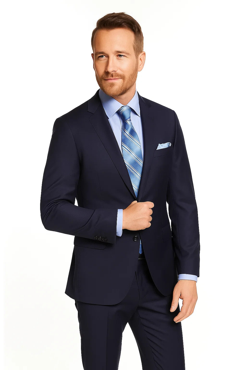 Giorgio Fiorelli Suit Men's Solid Indigo ~ Bright Blue Suit - Image 4