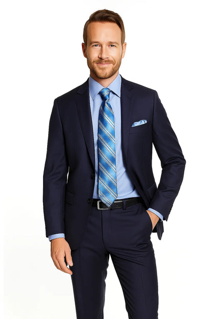 Giorgio Fiorelli Suit Men's Solid Indigo ~ Bright Blue Suit - Image 6