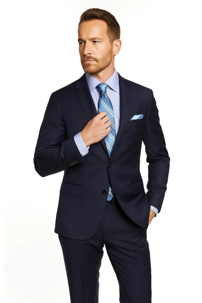 Giorgio Fiorelli Suit Men's Solid Indigo ~ Bright Blue Suit - Image 7