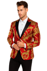 Red and Gold Tuxedo Dinner Jacket - Prom Blazer