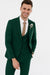 Men'S Emerald Green - Hunter Green Cuff Link Skinny Fit Suit