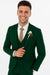 Men'S Emerald Green - Hunter Green Cuff Link Skinny Fit Suit