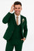 Men'S Emerald Green - Hunter Green Cuff Link Skinny Fit Suit