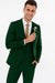 Men'S Emerald Green - Hunter Green Cuff Link Skinny Fit Suit