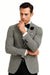 Mens Houndstooth Blazers Mens Two Button houndstooth checkered Designed  Black ~ White Blazer