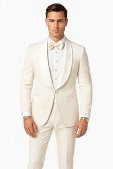 White Shawl Collar Paisley Suit Jacket and Matching Pants