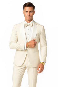 White Shawl Collar Paisley Suit Jacket and Matching Pants