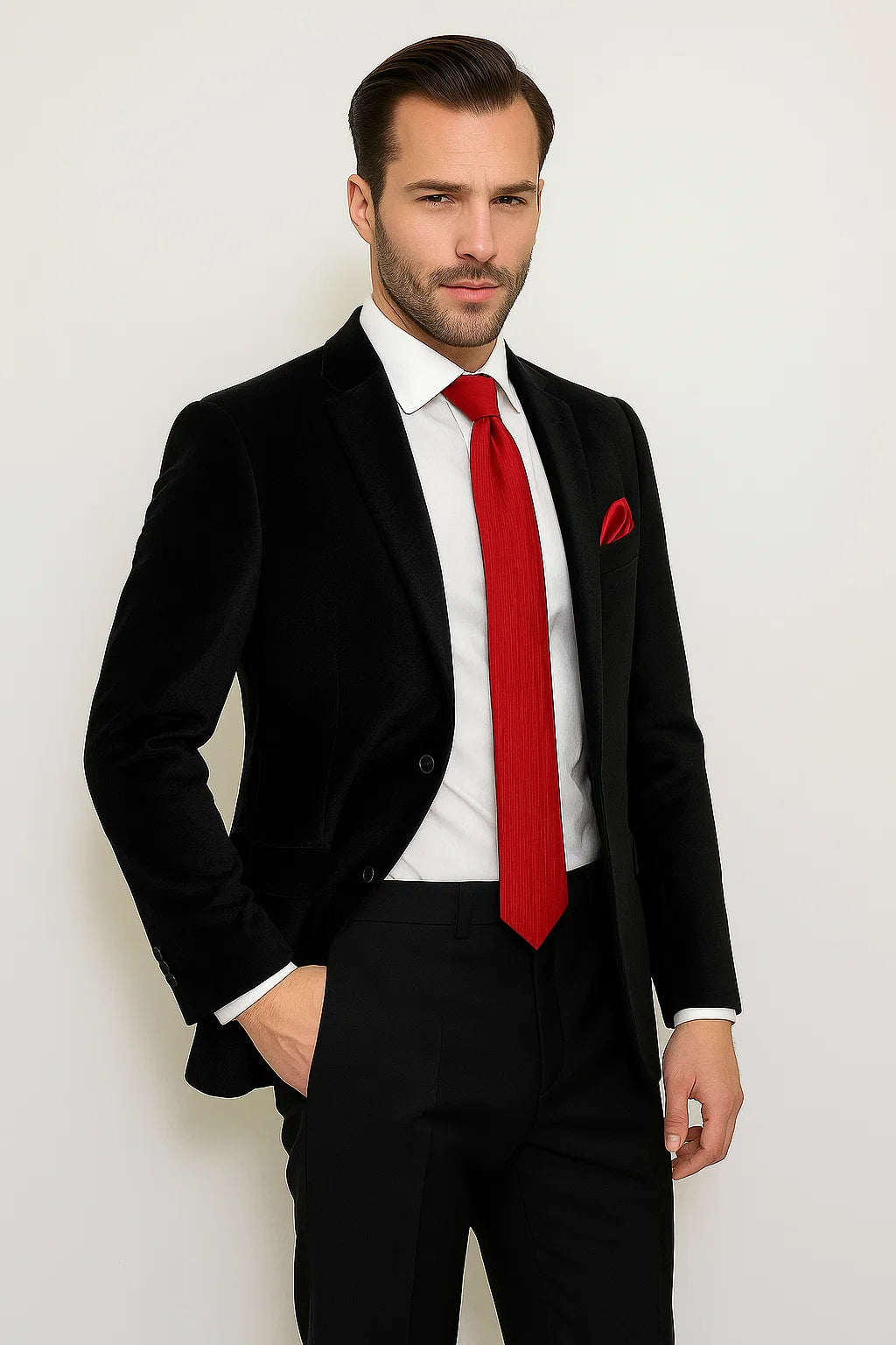 Men's Paisley Black Velvet Fabric Patterned Texture Men's blazer Sport Coat velour Blazer Jacket - Image 2