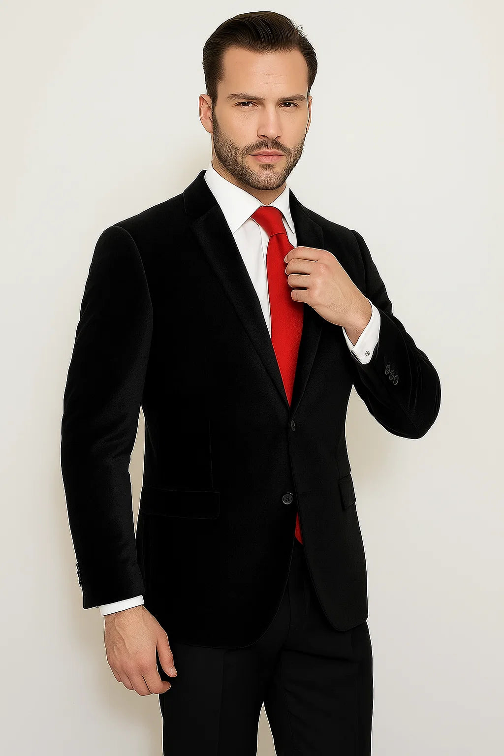 Men's Paisley Black Velvet Fabric Patterned Texture Men's blazer Sport Coat velour Blazer Jacket - Image 3