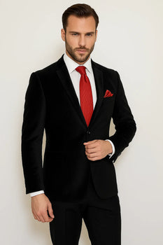 Men's Paisley Black Velvet Fabric Patterned Texture Men's blazer Sport Coat velour Blazer Jacket - Image 6
