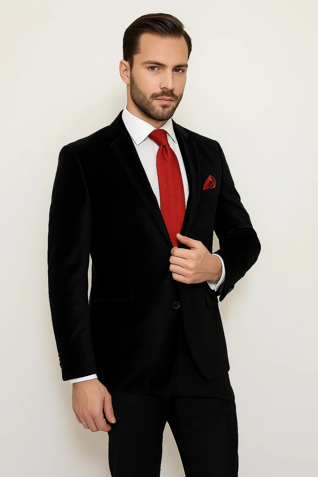 Men's Paisley Black Velvet Fabric Patterned Texture Men's blazer Sport Coat velour Blazer Jacket - Image 7