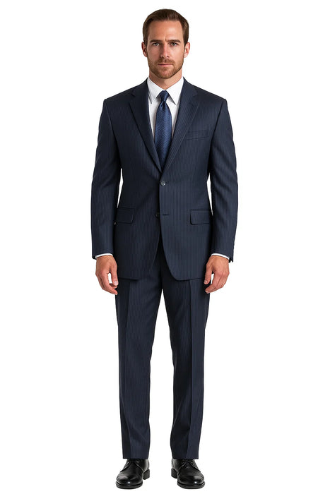 Men's Dark Navy Pinstripe Italian Design Suit