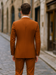 Stylish Modern Men’s Terracotta Orange Pinstriped Suit – Tazzio Skinny Fit Suit