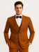 Stylish Modern Men’s Terracotta Orange Pinstriped Suit – Tazzio Skinny Fit Suit