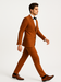 Stylish Modern Men’s Terracotta Orange Pinstriped Suit – Tazzio Skinny Fit Suit