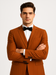 Stylish Modern Men’s Terracotta Orange Pinstriped Suit – Tazzio Skinny Fit Suit