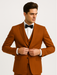 Stylish Modern Men’s Terracotta Orange Pinstriped Suit – Tazzio Skinny Fit Suit