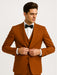 Stylish Modern Men’s Terracotta Orange Pinstriped Suit – Tazzio Skinny Fit Suit