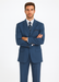 Teal Blue 3 Button Suit Jacket And Pleated Pants - Antique Blue Suit