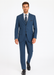 Teal Blue 3 Button Suit Jacket And Pleated Pants - Antique Blue Suit