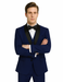 Teal Blue Indigo ~ Bright Blue Cobalt Blue (Dark Royal) Single Button Vested Black Lapel Two Toned Blue Tuxedo Shawl Collar
