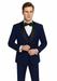 Teal Blue Indigo ~ Bright Blue Cobalt Blue (Dark Royal) Single Button Vested Black Lapel Two Toned Blue Tuxedo Shawl Collar