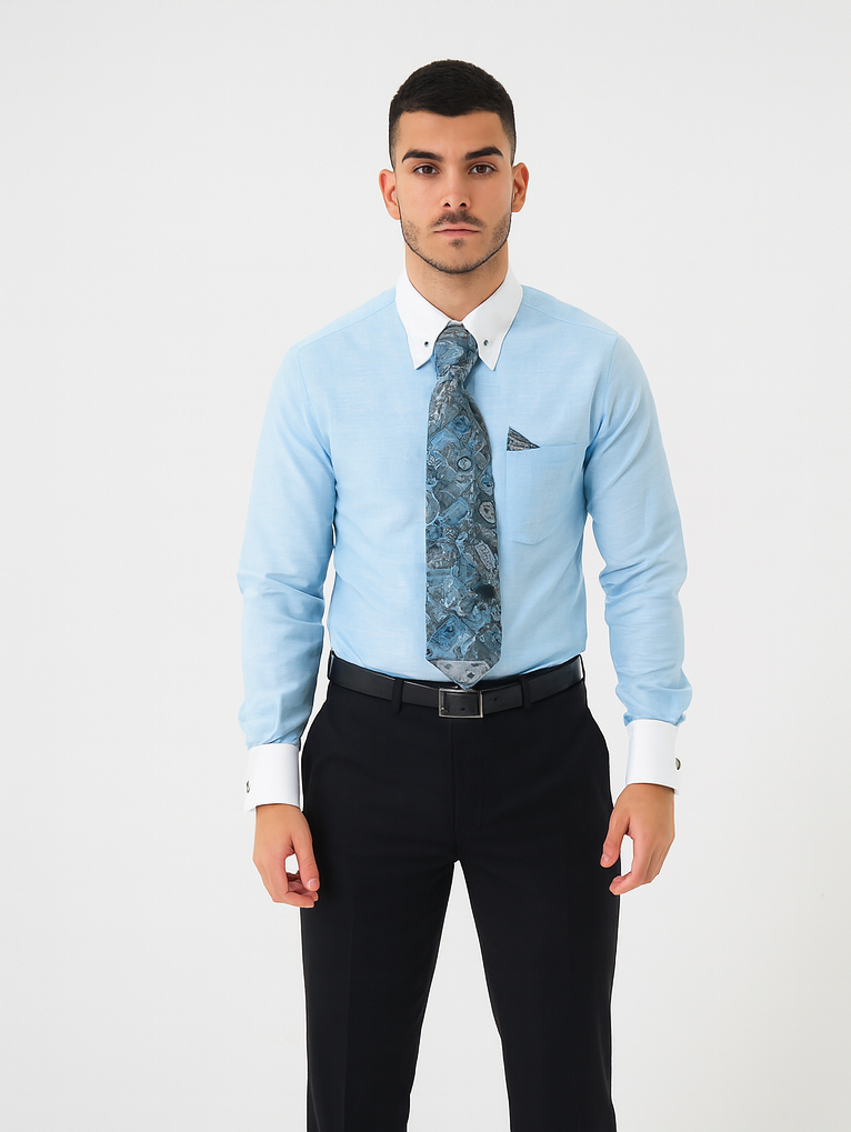 mens teal dress shirt Teal Colorful Men'S Dress Shirt Teal / 15.5” Neck / 33-34” Sleeve