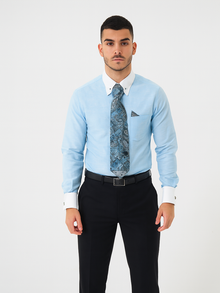 Teal Colorful Men'S Dress Shirt