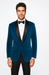 Teal Tuxedo - Velvet Dinner Jacket - Mens Velvet Blazer
