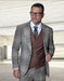 Statement Men's 3 Piece Plaid 100% Wool Modern Fit Suit - Double Breasted Vest