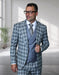 Statement Men's 3 Piece Plaid 100% Wool Modern Fit Suit - Double Breasted Vest