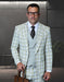Statement Men's 3 Piece Plaid 100% Wool Modern Fit Suit - Double Breasted Vest