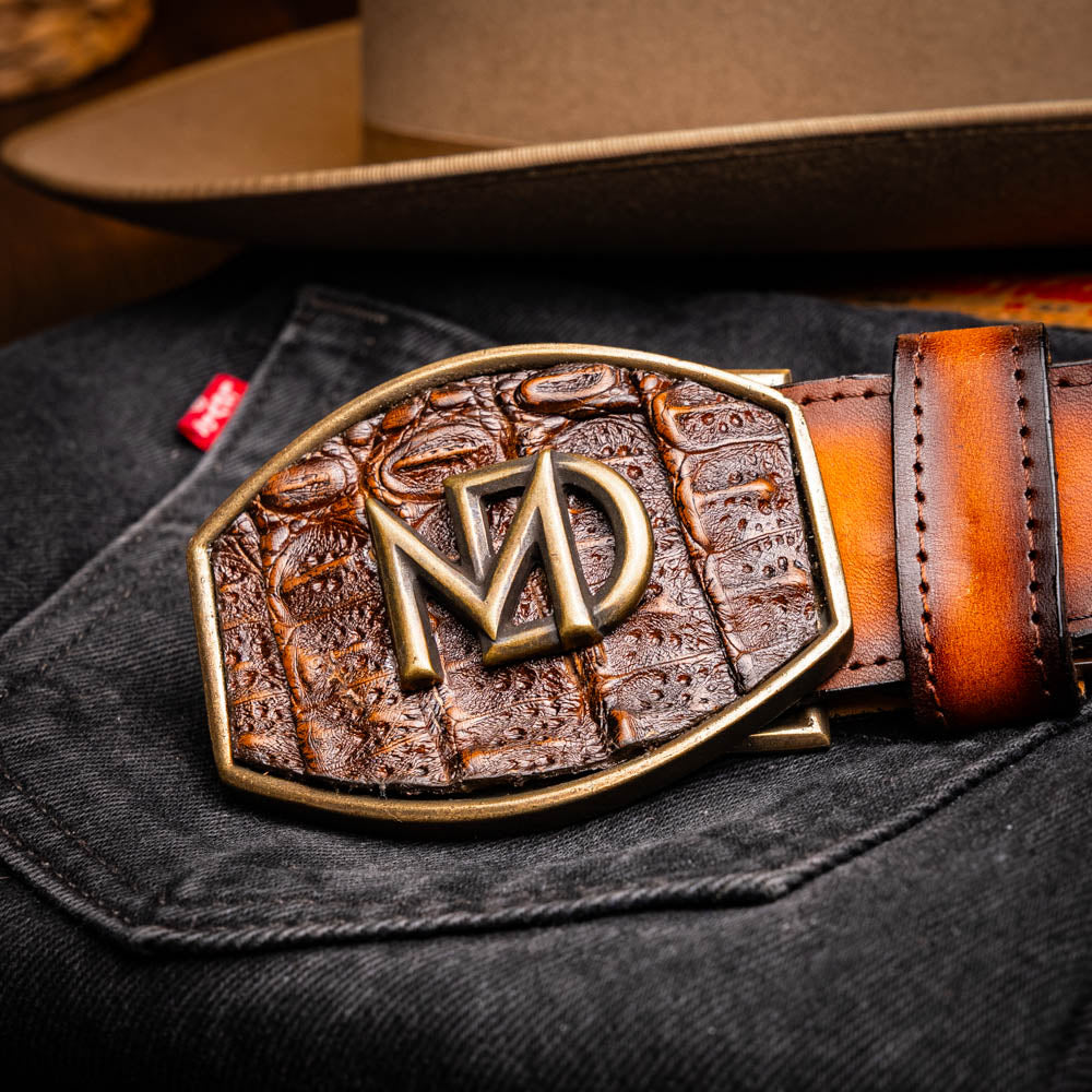 Marco Di Milano Texas Belt: Aged Brown Leather Luxury Shoe