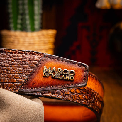 Marco Di Milano Texas Belt - Aged Maple Leather Dress Shoe