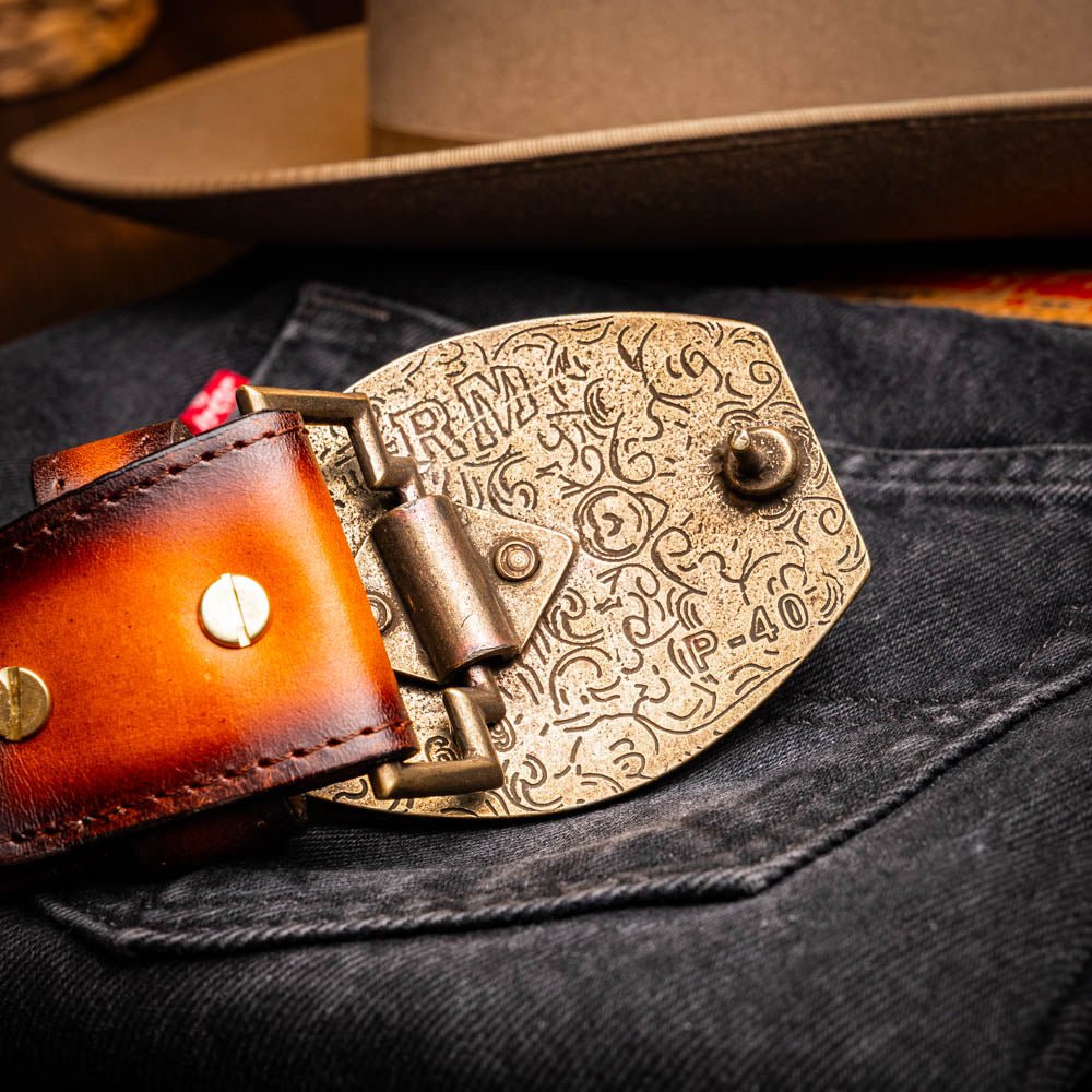 Marco Di Milano Texas Belt - Aged Maple Leather Dress Shoe