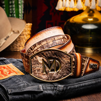 Marco Di Milano Texas Belt Stone Brown Leather Shoe