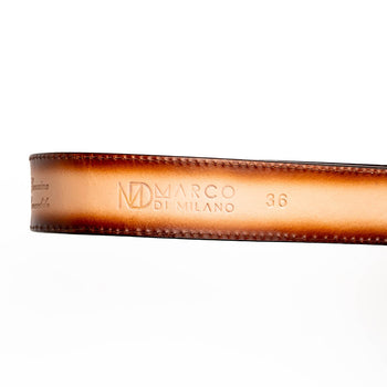 Marco Di Milano Texas Belt Stone Brown Leather Shoe