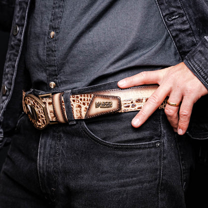 Marco Di Milano Texas Belt Stone Orix Leather Shoe