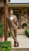 Mens Mocca Brown Taupe textured 1920s Great Gatsby Inspired Suit – Vintage Three Piece Retro Formal Suit Peak Lapel