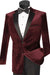 Mens Modern Notch Velvet Tuxedo in Burgundy