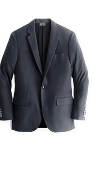 Men's Charcoal One Chest Pocket Cashmere & Wool Blazer