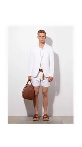 Men's Linen Fabric summer business suits with shorts pants set (sport coat Looking) Light - Mens Linen Suit