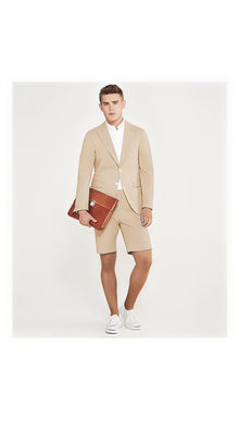 Men's Camel Peak Lapel  Summer Business Suits