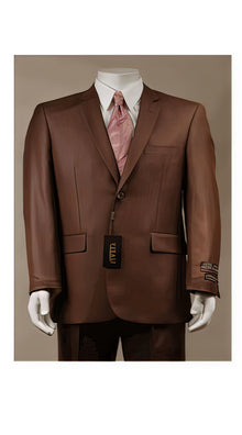Big And Tall Size 56 To 72 2-Button Suit Textured Patterned Sport Coat Fabric Rust
