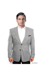 Houndstooth Blazer - Mens Small Houndstooth Wool Sport Coat