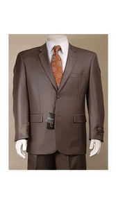 Big And Tall Size 56 To 72 2-Button Suit Textured Patterned Sport Coat Fabric - Taupe