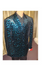 Men'S Velvet Blazer/ Jacket In Black/Turquoise ~ Light Blue Stage Party