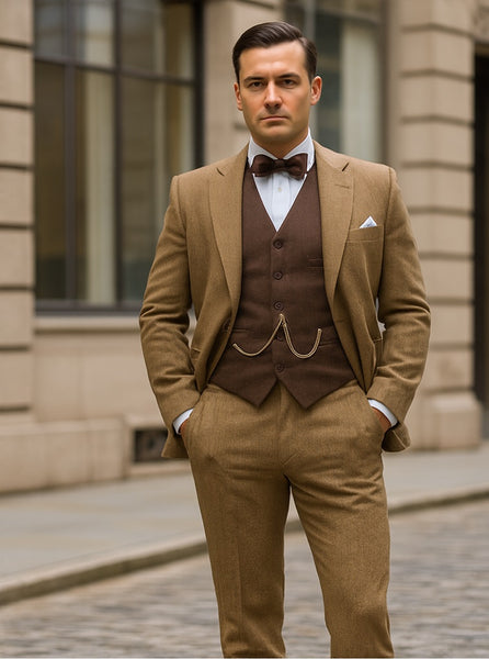 The Great Gatsby Tobey Maguire Suit + Brown Vest