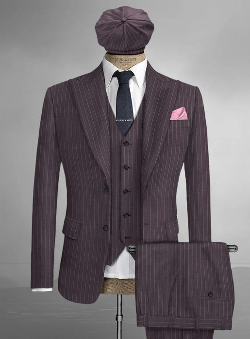Brand New Quality 1920's English Style Peaky Blinders Style Vested Peaky Blinder Suit - Peaky Blinders Outfit + Overcoat + Hat (Peaky Blinder Custome)